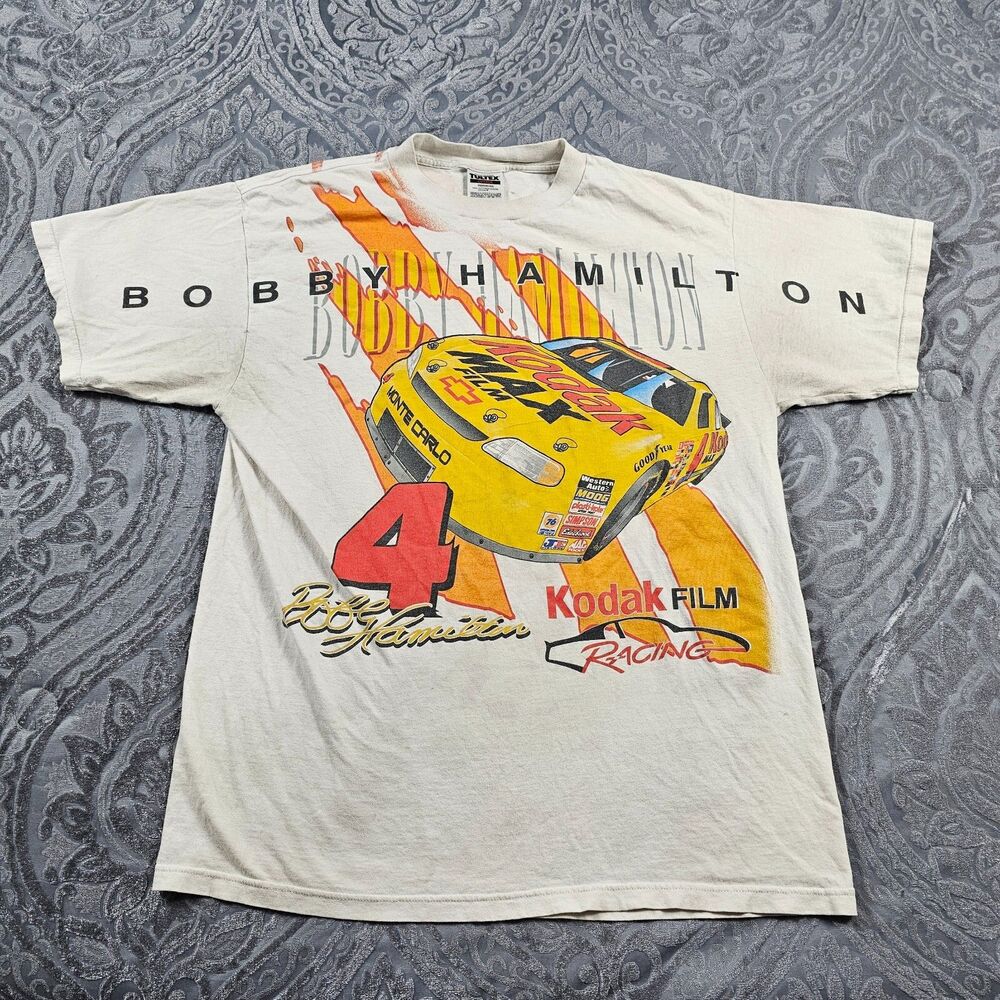 Bobby Hamilton Shirt Mens XL Extra Large NASCAR Kodak Vintage 90s AOP Distressed